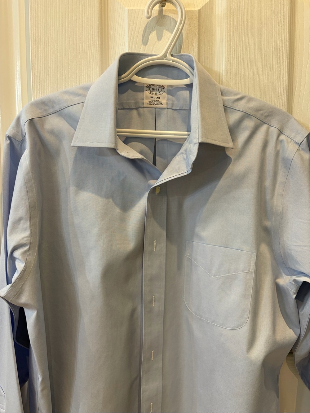 Brooks Brothers Light Blue Point-Collar Dress Shirt